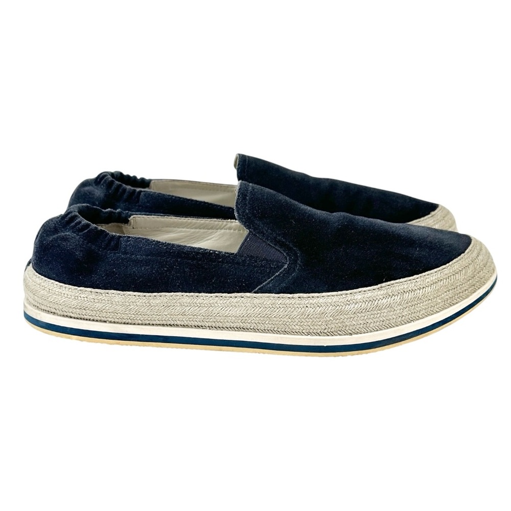 PRADA Sport Linea Rossa St. Tropez Navy Blue Suede Espadrille Slip On Shoes - Picture 3 of 9